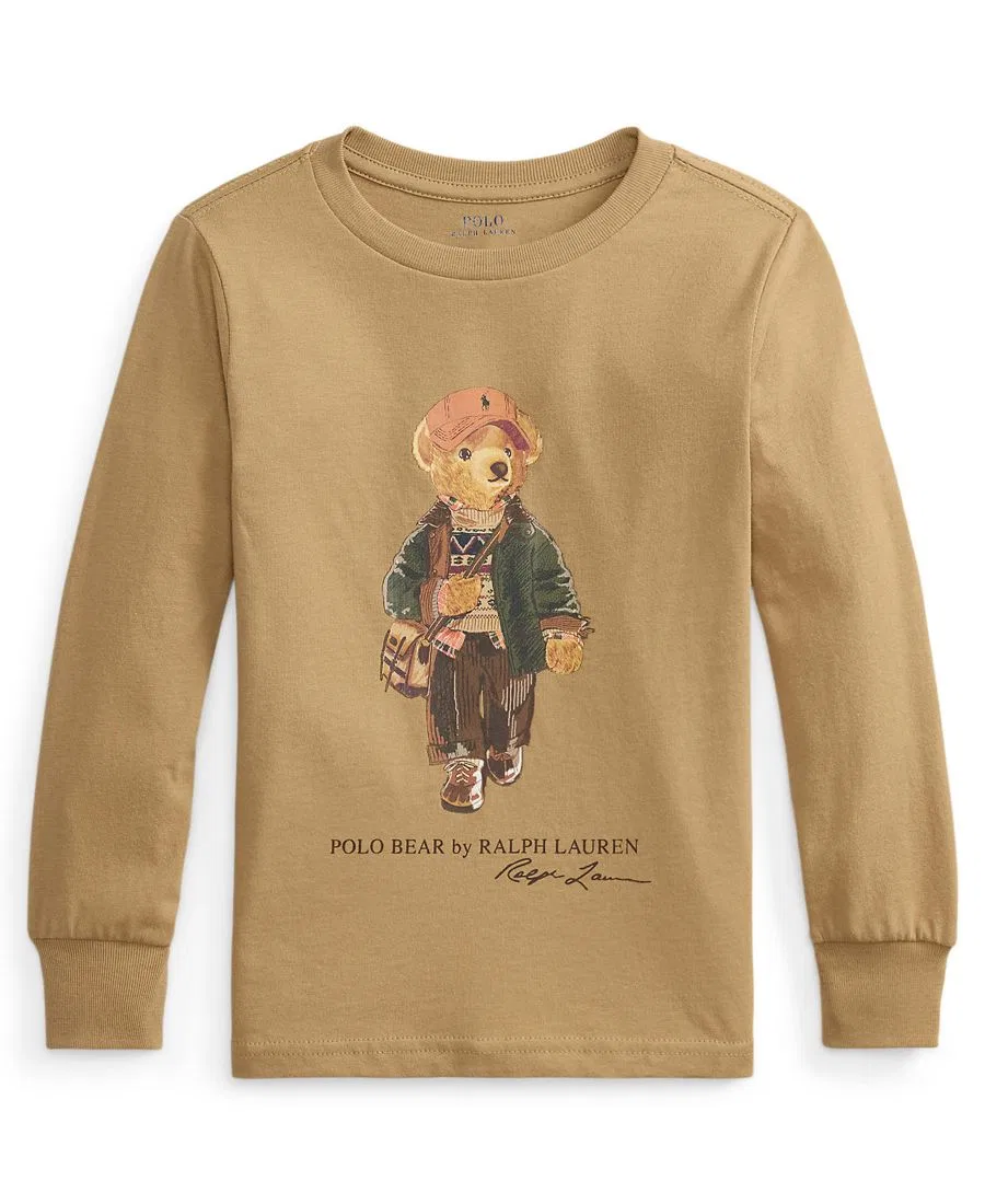 Футболка с длинным рукавом с принтом Polo Bear Polo Ralph Lauren, Camel — фото 4