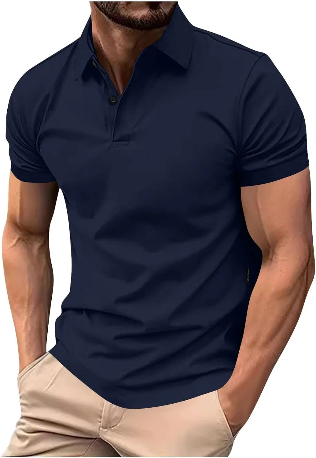 Мужская повседневная футболка поло с коротким рукавом Regular Fit, Navy
