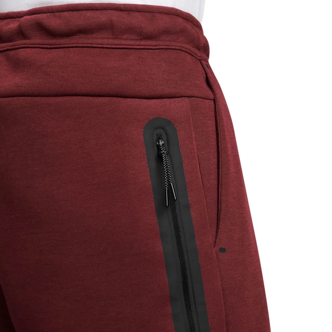 Мужские брюки Tech Fleece Open Hem Nike, цвет Black/Maroon — фото 3