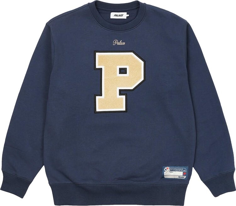 

Толстовка Palace Varsity Applique Crew 'Navy', синий