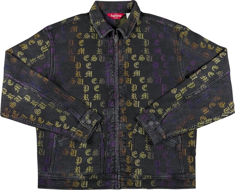 

Куртка Supreme Gradient Jacquard Denim Work Jacket 'Black', черный