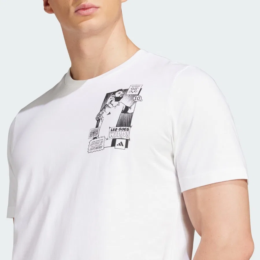 Футболка с принтом Messi Icon Graphic Tee adidas, Белый — фото 4
