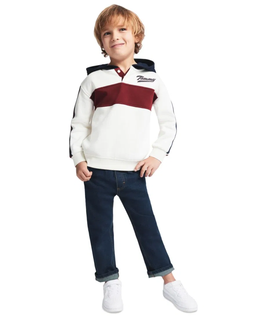 Комплект худи и джинсовых брюк для мальчика, 2 предмета Tommy Hilfiger, Vanilla Navy — фото 3