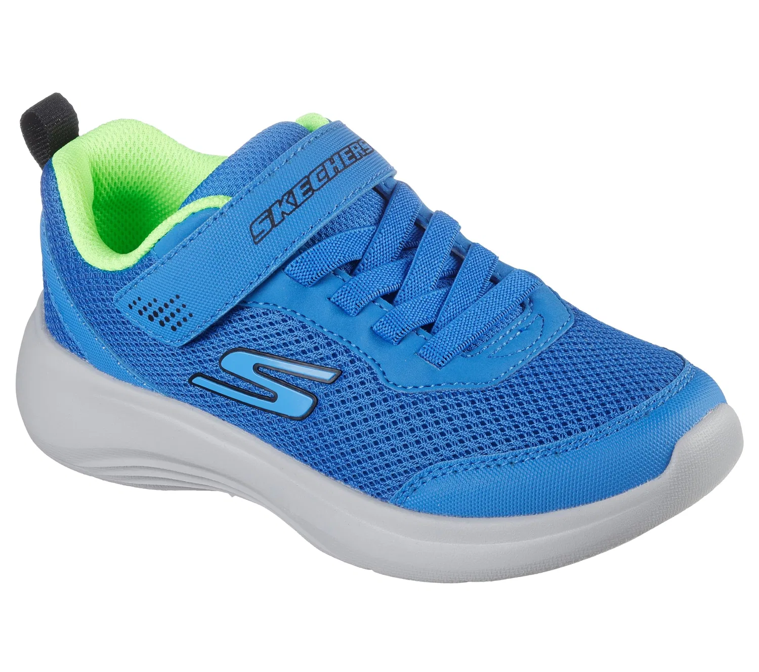 Детские кроссовки для мальчиков с технологией Arch Fit Selectors Reset Achieved Skechers, Blue Textile Blue Synthetic Lime Trim — фото 2