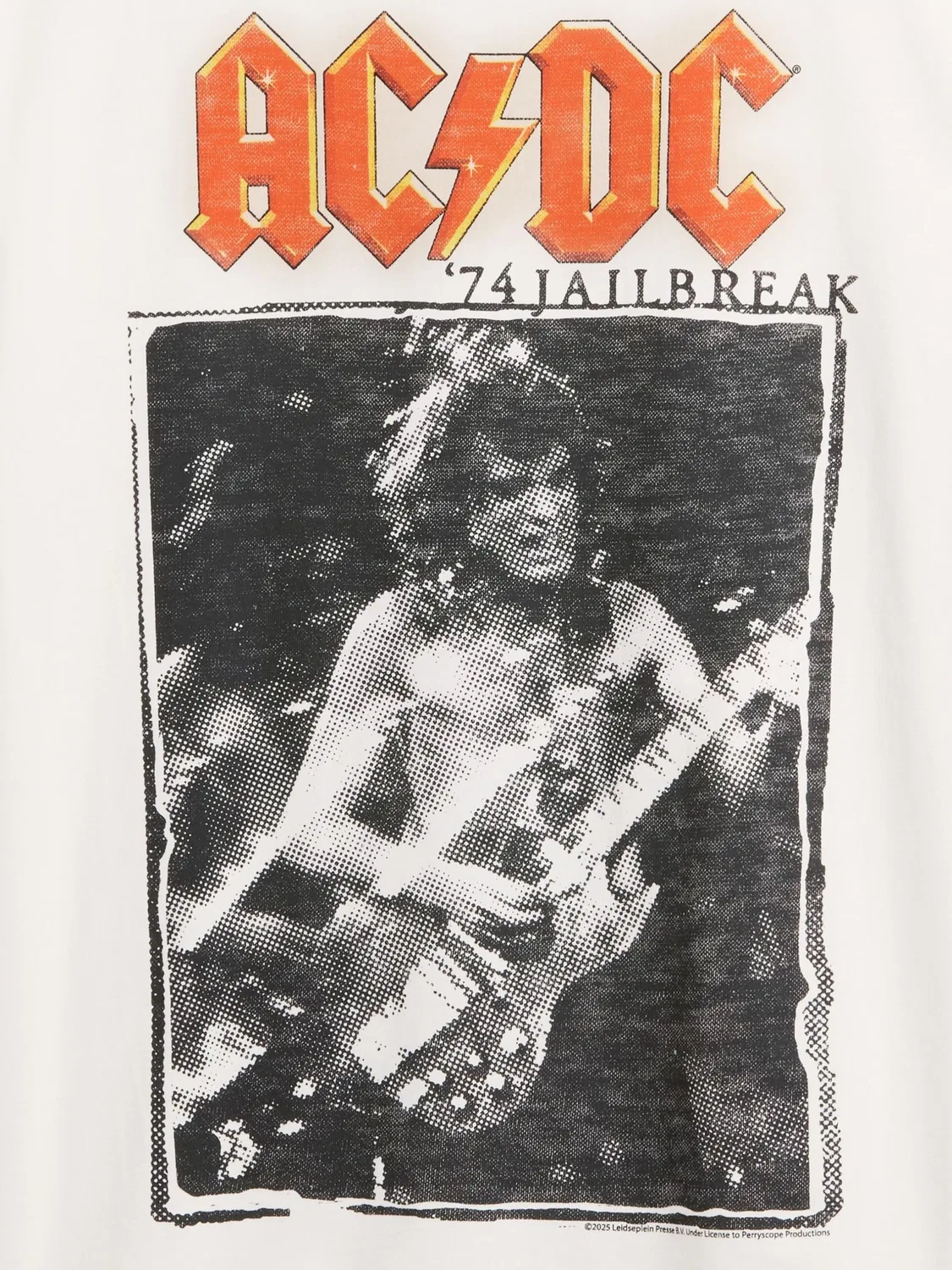 Футболка с принтом ACDC, свободная Gap, белый — фото 4