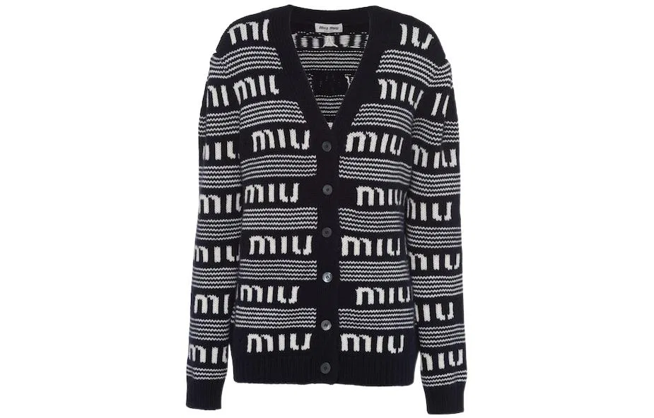 Женский кашемировый свитер с высоким воротом MIU MIU, Blue/White