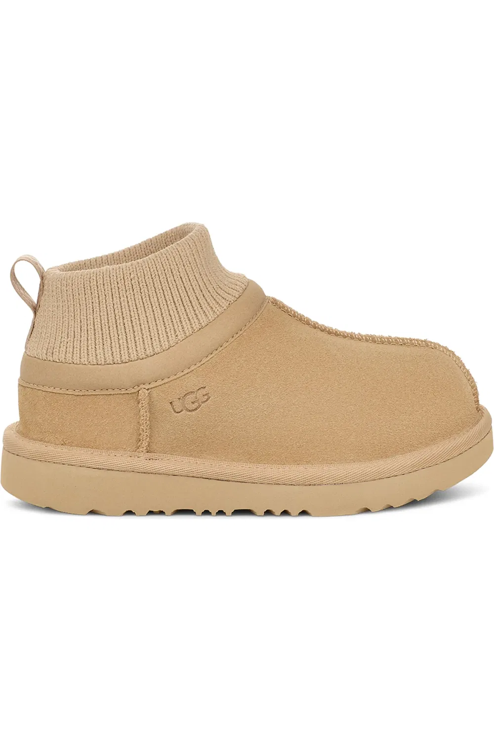 Детские ботинки на молнии с растягивающимся манжетом Classic Ultra Stretch UGG, Mustard Seed — фото 3