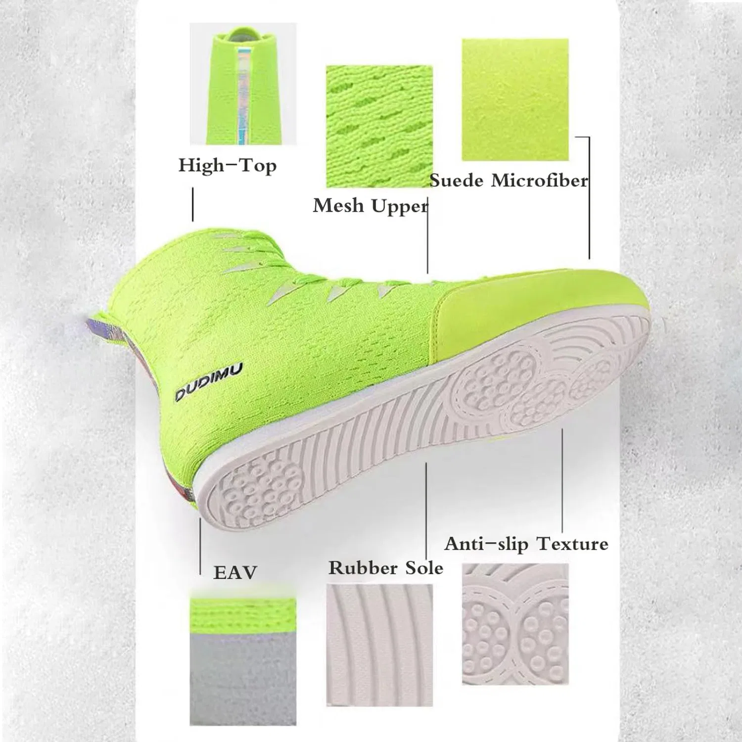 Детские боксерские кроссовки с шнуровкой, High Top GoldeneAmeisen, Green — фото 3