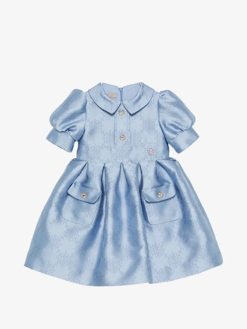 Жаккардовое платье со складками Elie Saab Junior, синий