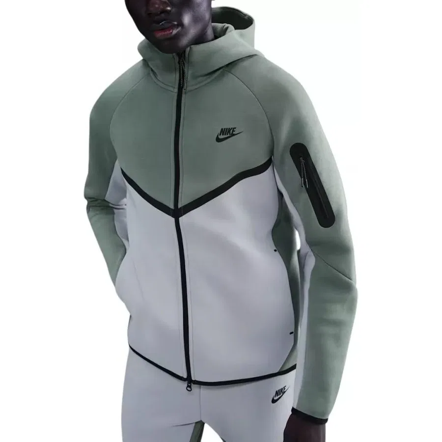 Худи из футера Nike Tech Fleece Fz Windrunner Hoodie, Зеленый — фото 3