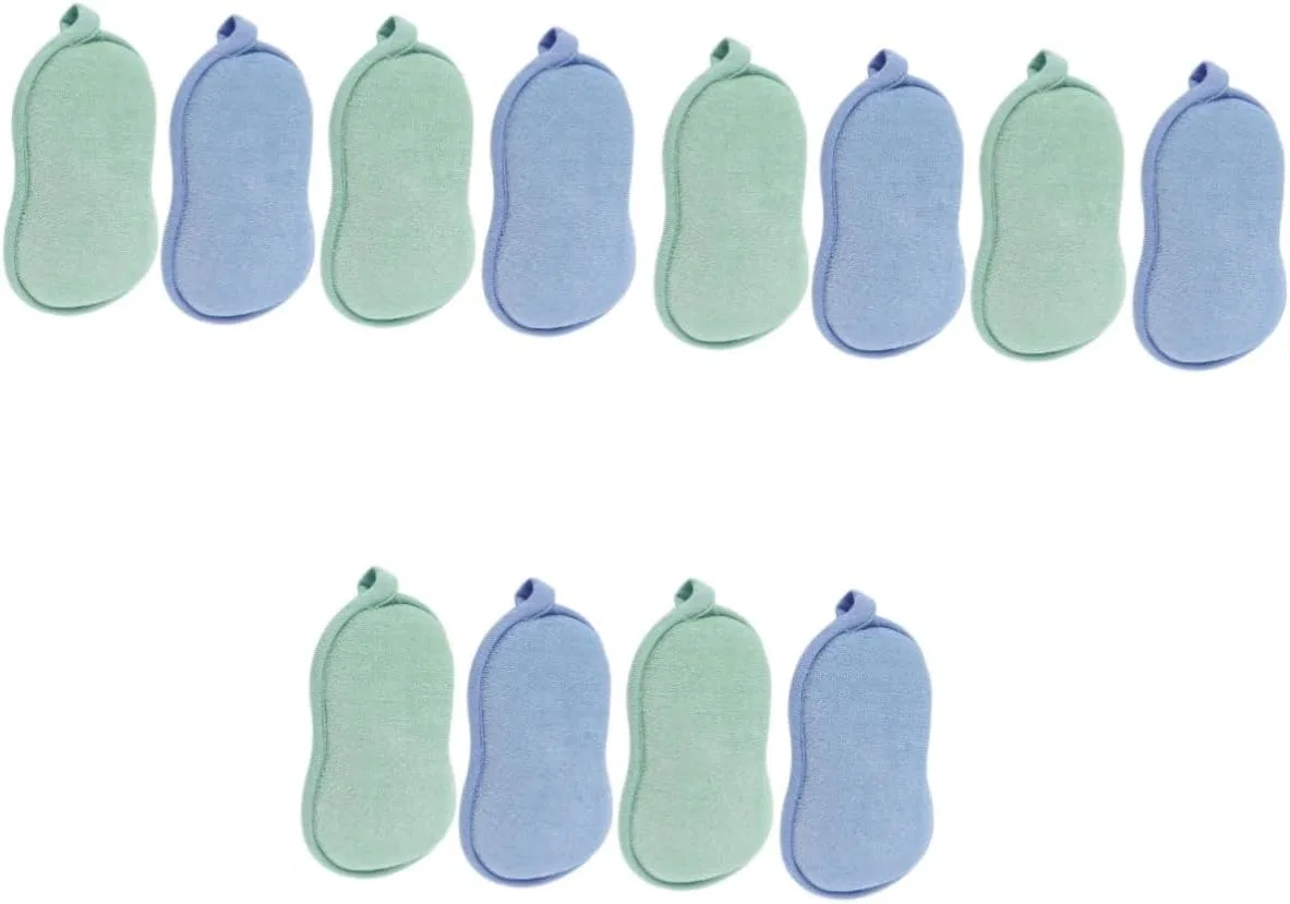 Мочалка для душа, 3 шт, FOMIYES, набор, 14x9x12 см, Blue Green