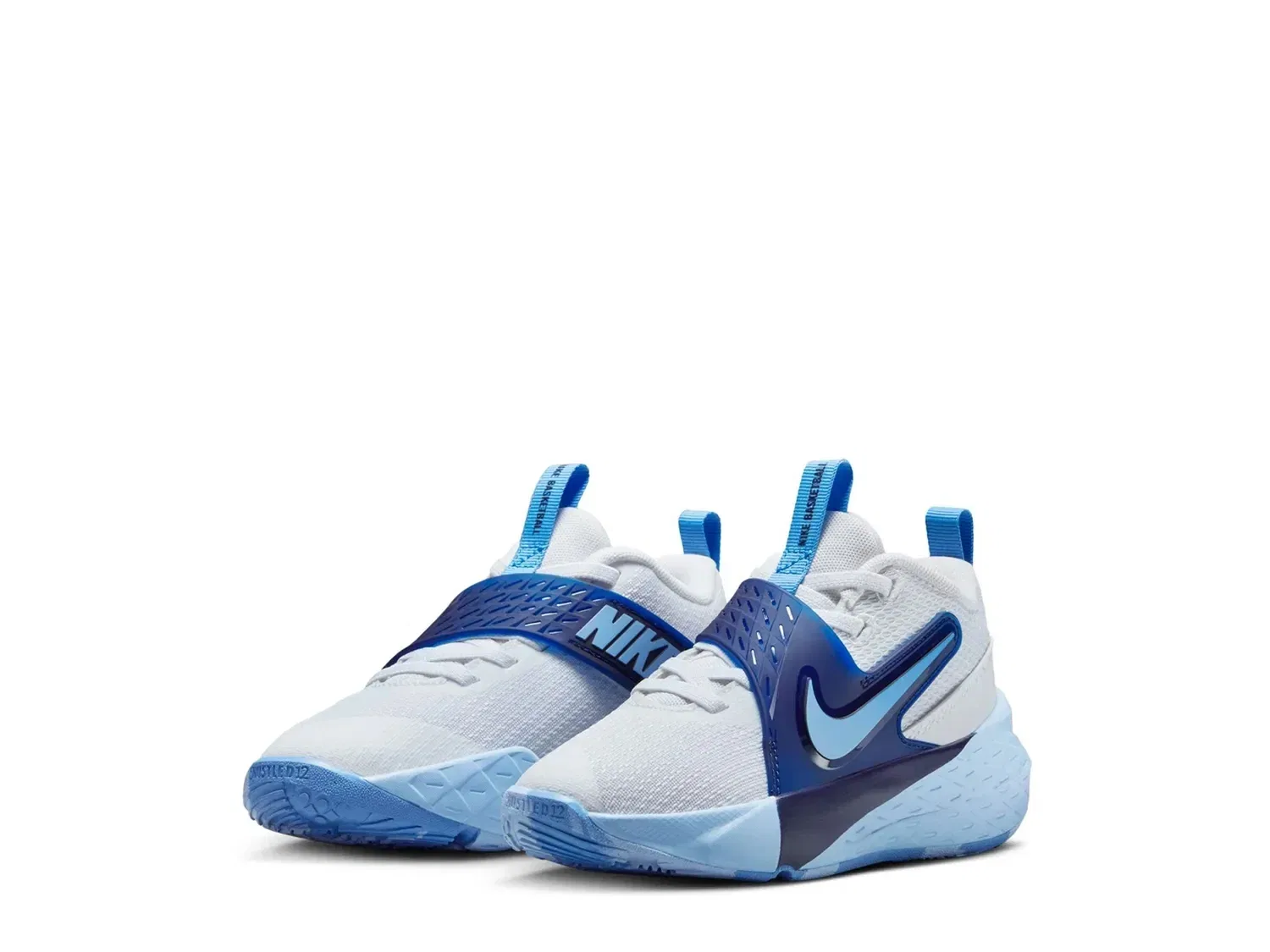 Кроссовки Team Hustle D 12, Nike, бело-синие — фото 3