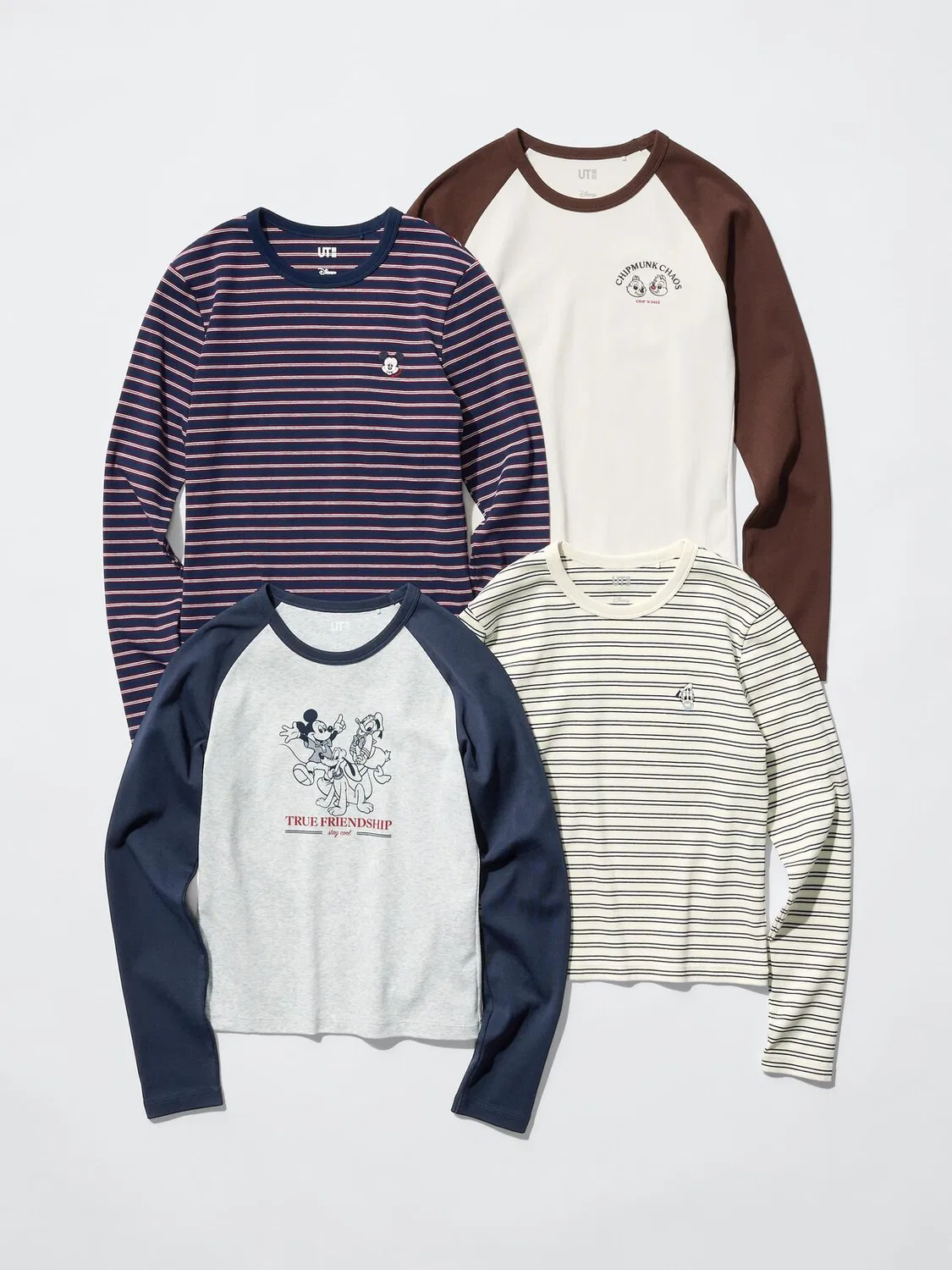 Мини-футболка Uniqlo с длинными рукавами и графическим принтом «Микки и друзья», темно-коричневый — фото 3
