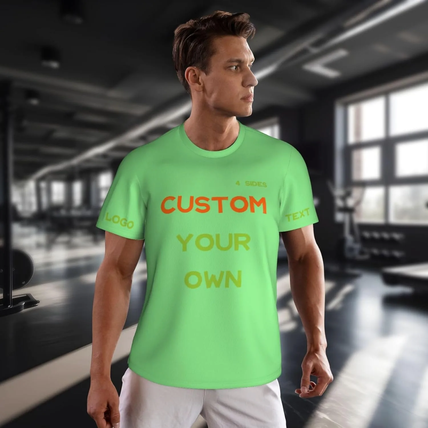 Футболка Custom с принтом на 4 сторонах для мужчин — фото 4