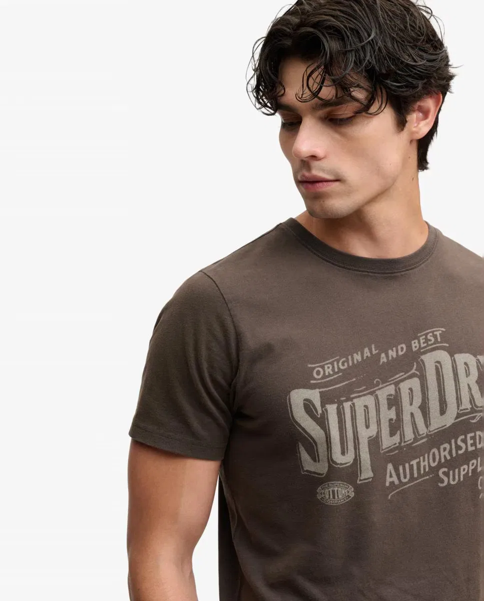 Мужская футболка с принтом, Vintage Workwear, Superdry, черный — фото 4