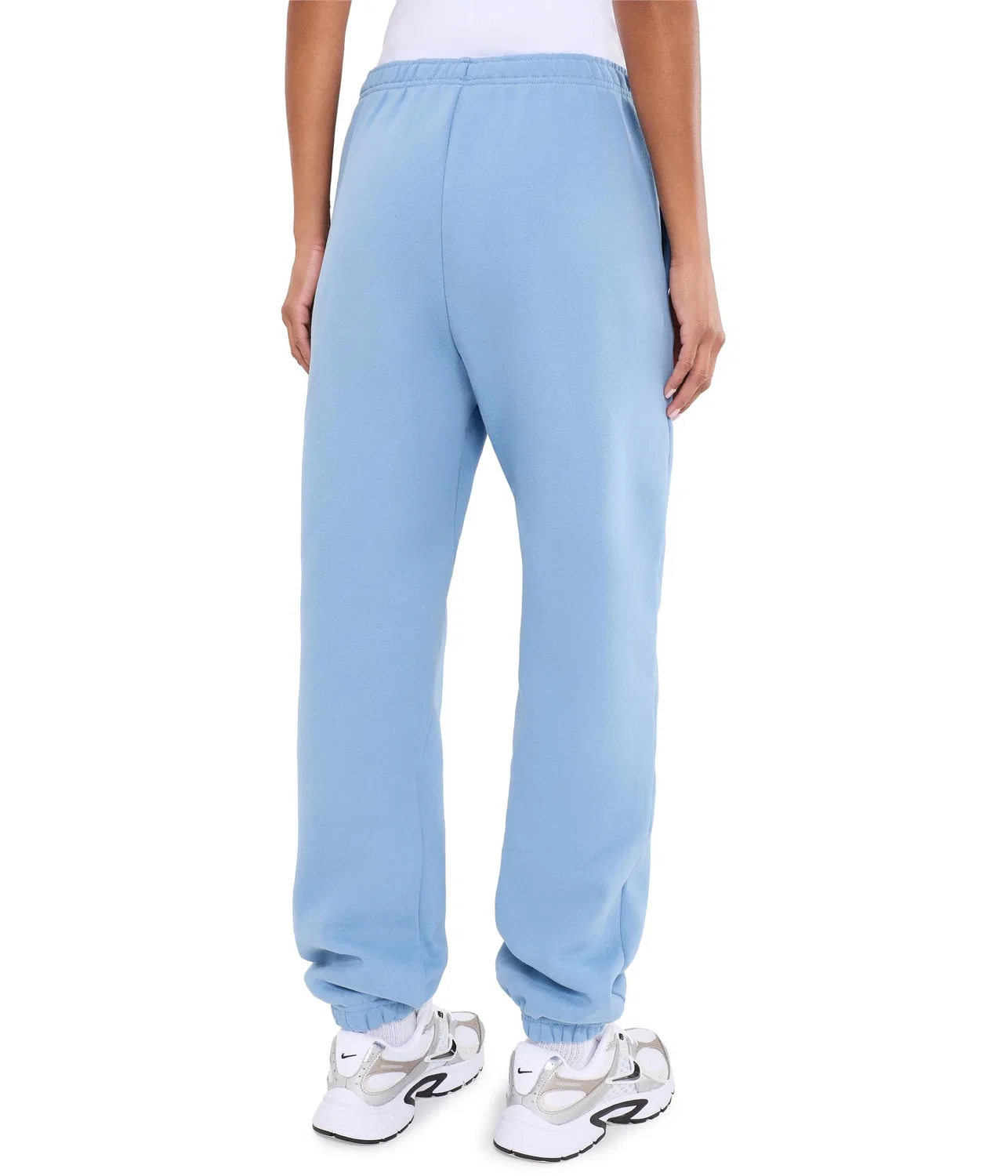 Брюки Studio Fleece средней плотности с высокой посадкой и свободными манжетами. Nike, Work Blue/Sail — фото 4
