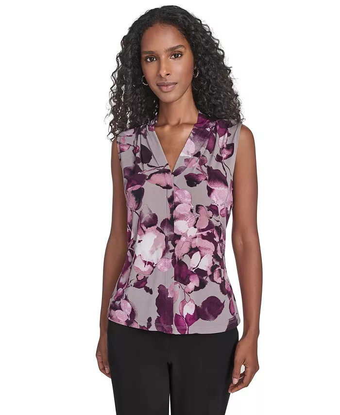 

Женский топ без рукавов с принтом и V-образным вырезом Calvin Klein, фиолетовый