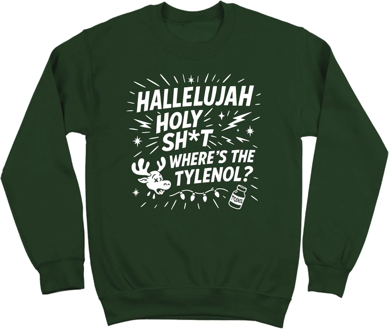 

Свитшот Donkey Tees HALLELUJAH HOLY CHRISTMAS с юмористичной новогодней надписью