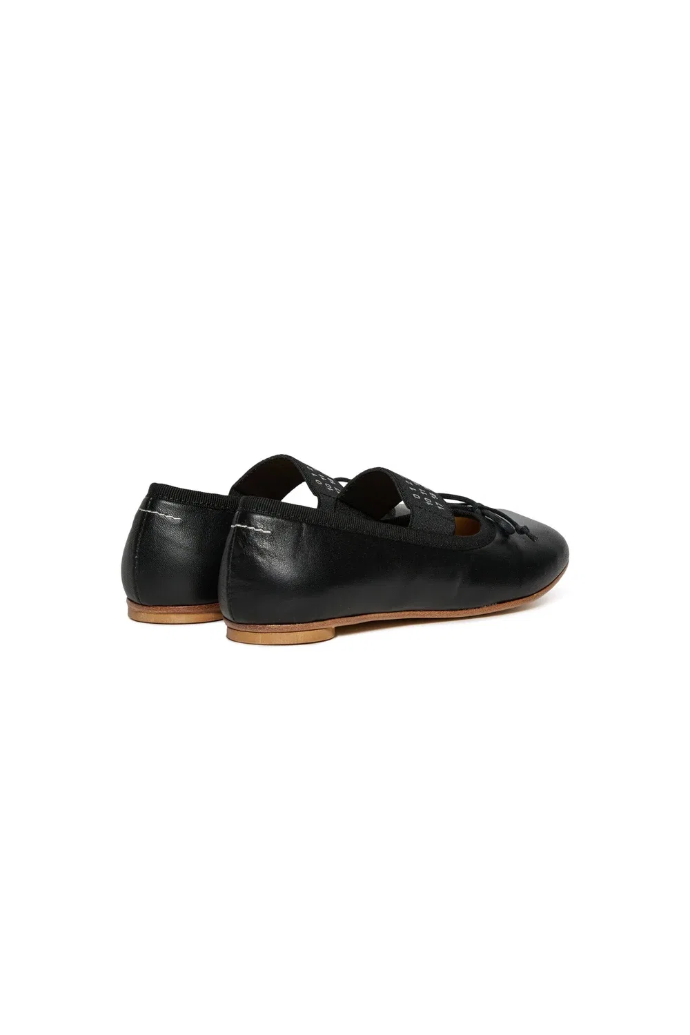 Балетки из кожи с логотипом Numeric Mm6 Maison Margiela, черный — фото 4