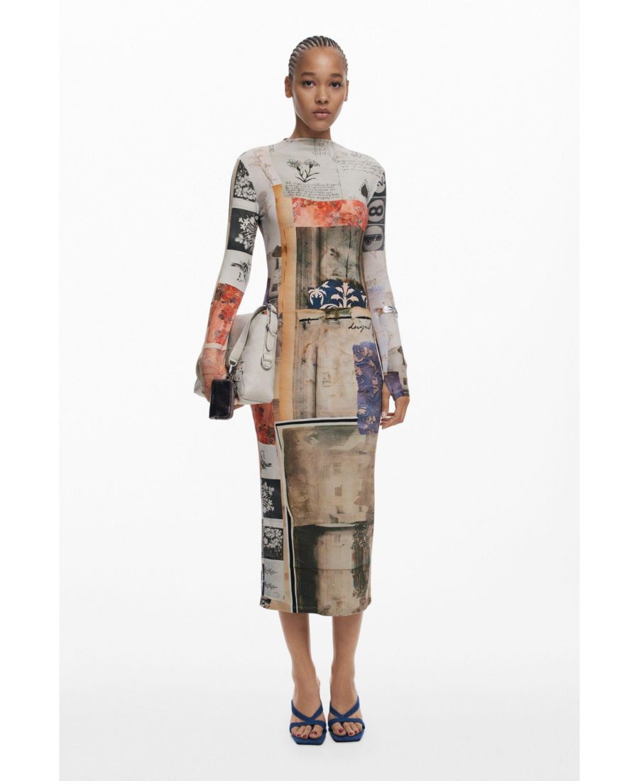 

Женское облегающее платье-коллаж Desigual, Multi