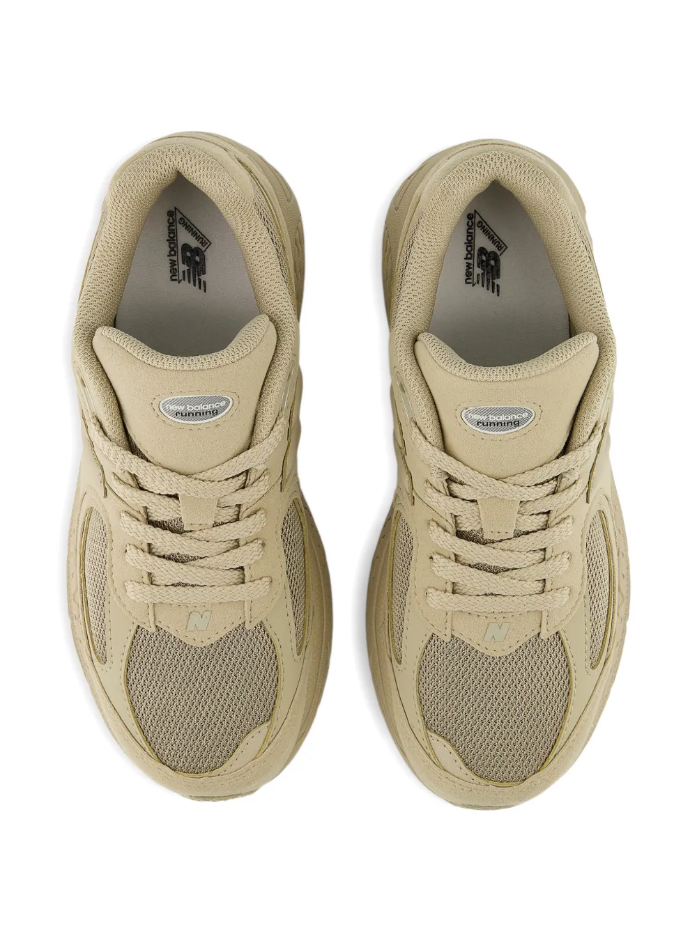 Кроссовки 2002 на шнуровке New Balance Kids, бежевый — фото 4