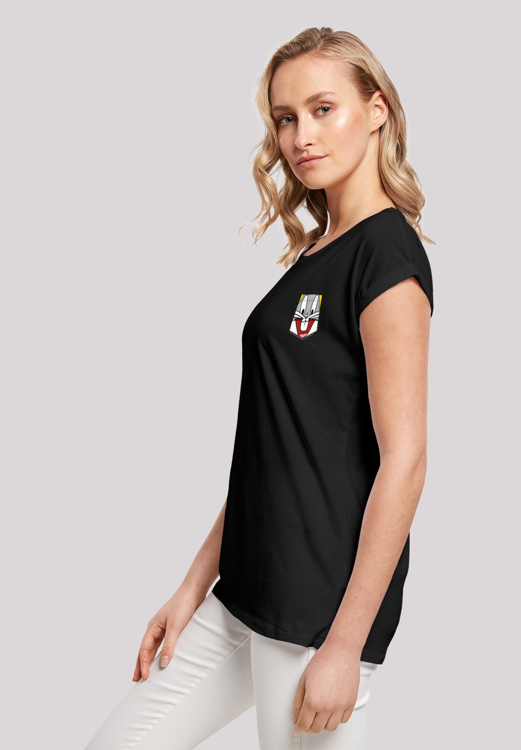 

Футболка с принтом LOONEY TUNES BUGS BUNNY FACE FAUX POCKET F4NT4STIC, черный