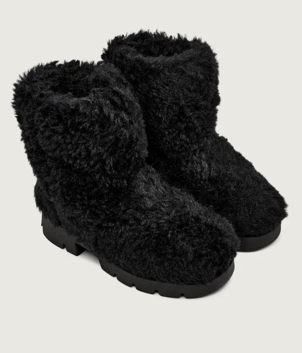 Женские зимние ботинки Inuikii Teddy Biker меховые, черный — фото 3