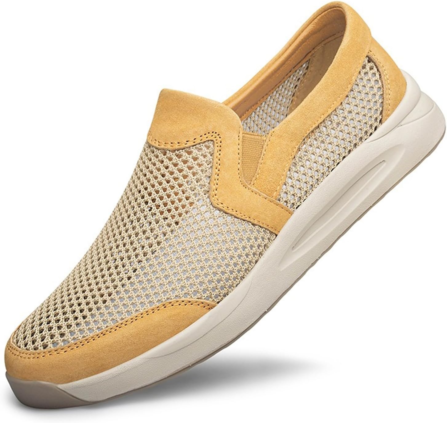 

Летние кроссовки для мужчин, повседневная обувь, низкие, слипоны, дышащие сетчатые прогулочные кроссовки Abborora, желтый