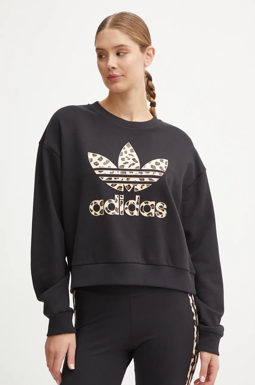 

Хлопковая толстовка Leopard Sweat adidas Originals, черный