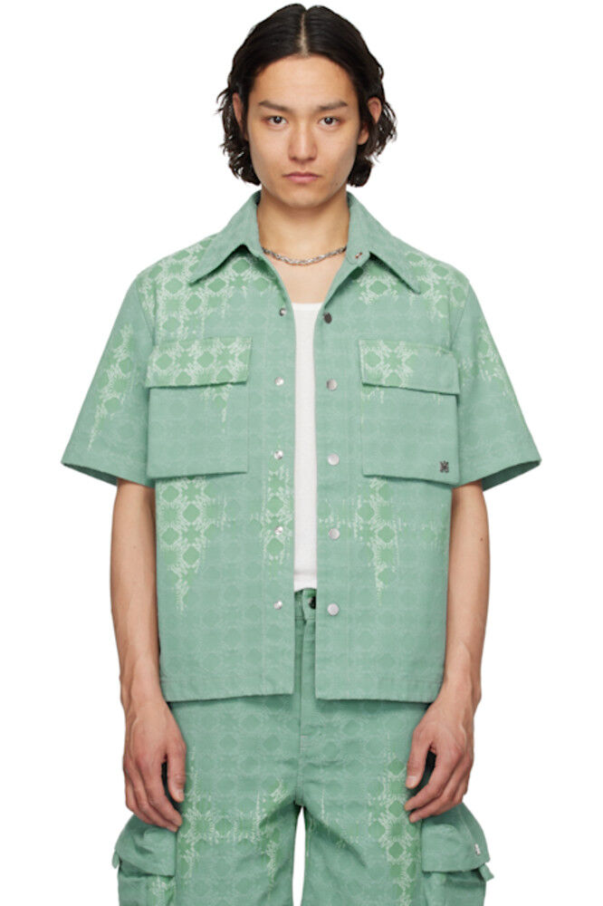 

Зеленая рубашка MA Quad Bleached AMIRI