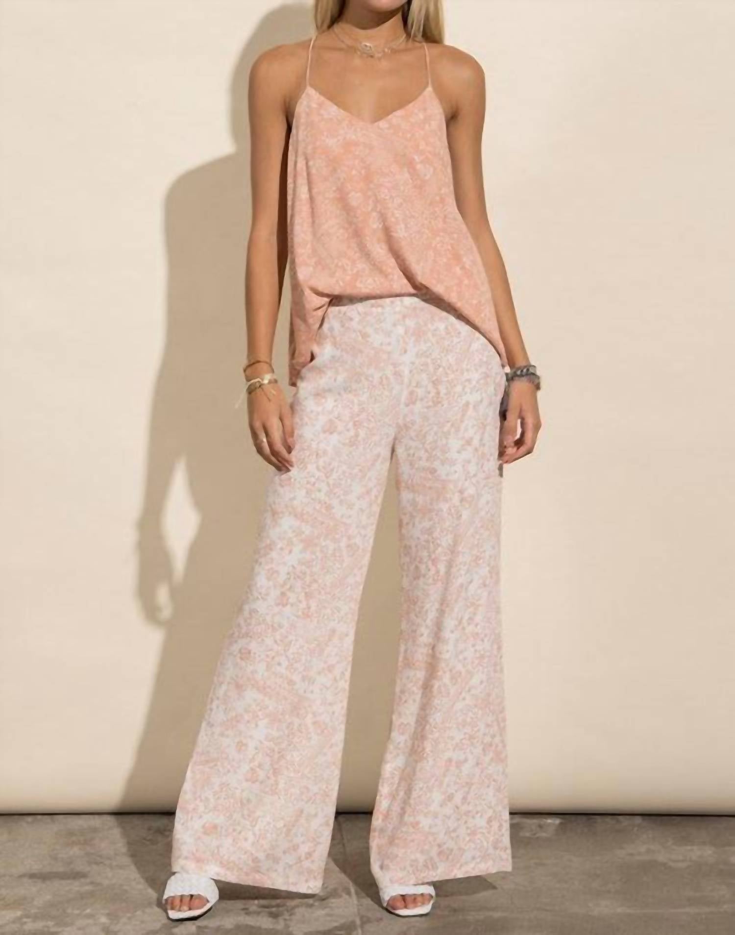 

Брюки-палаццо Lianne Floral в белом цвете Style Rack