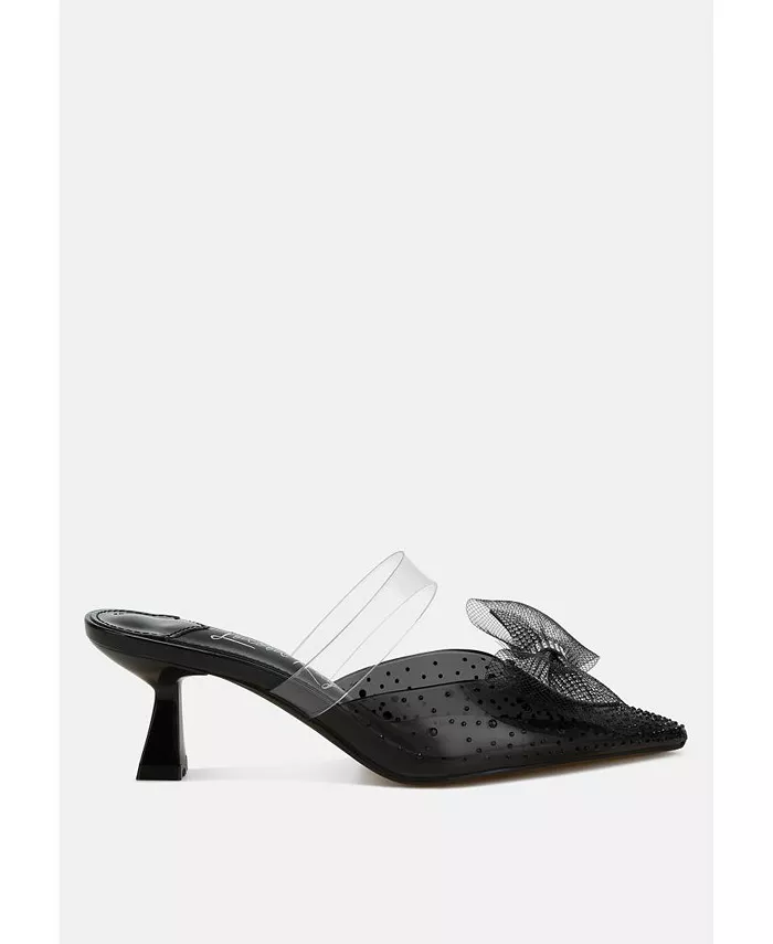 Туфли Freja Embellished Bow на низком каблуке с декоративным бантом London Rag, черный