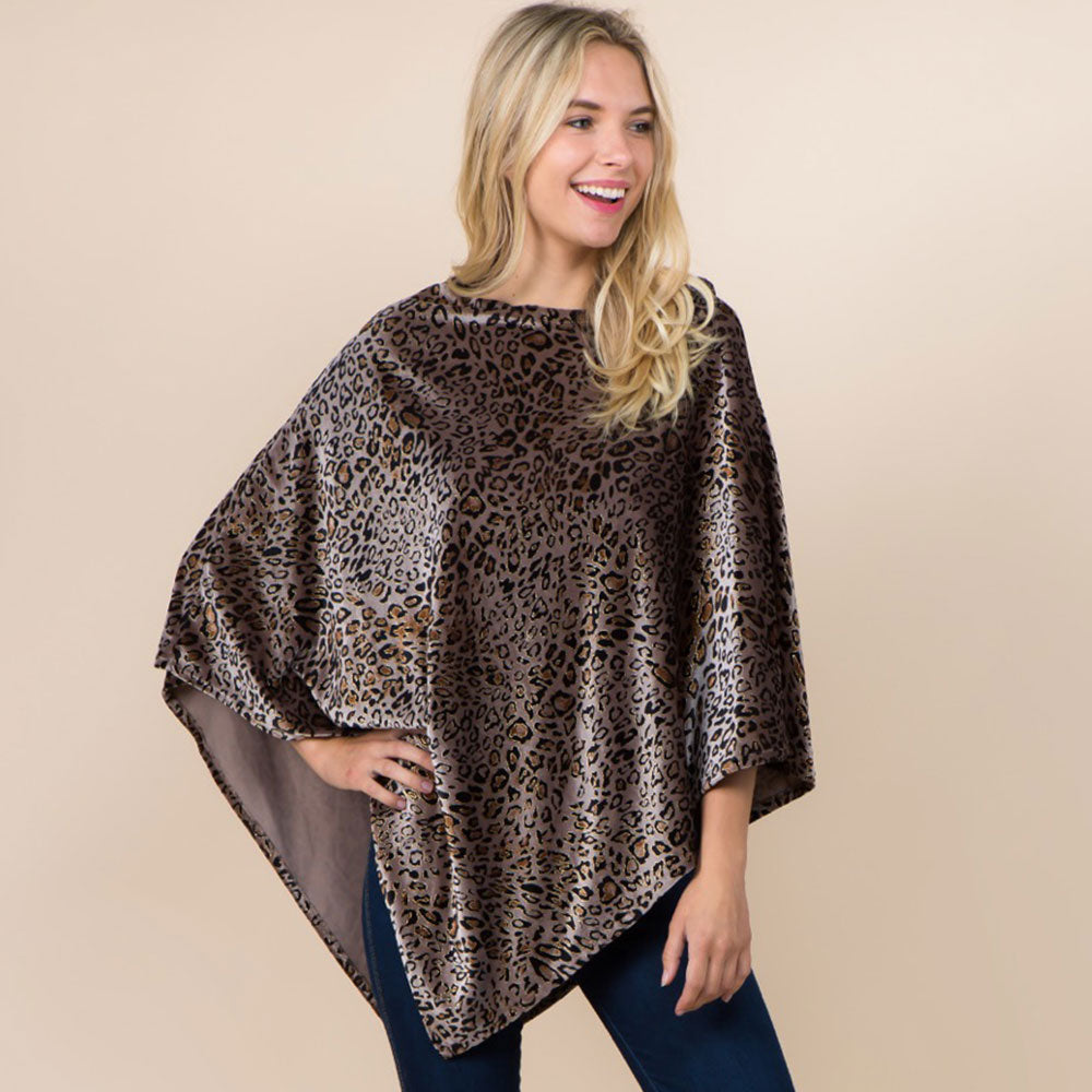 

Свободный пончо с леопардовым принтом TRUEDAMES