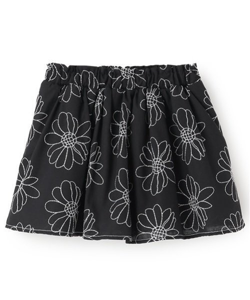 Юбка с цветочной вышивкой (детская) Petit main, Black