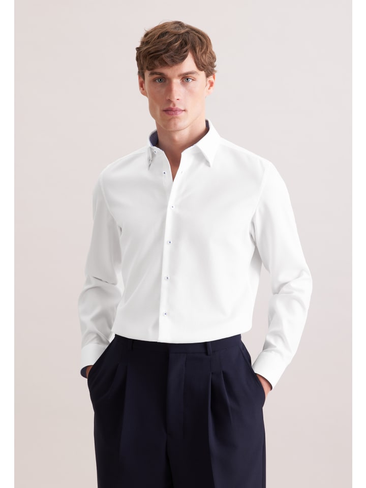 

Seidensticker Деловая рубашка приталенного кроя белого цвета