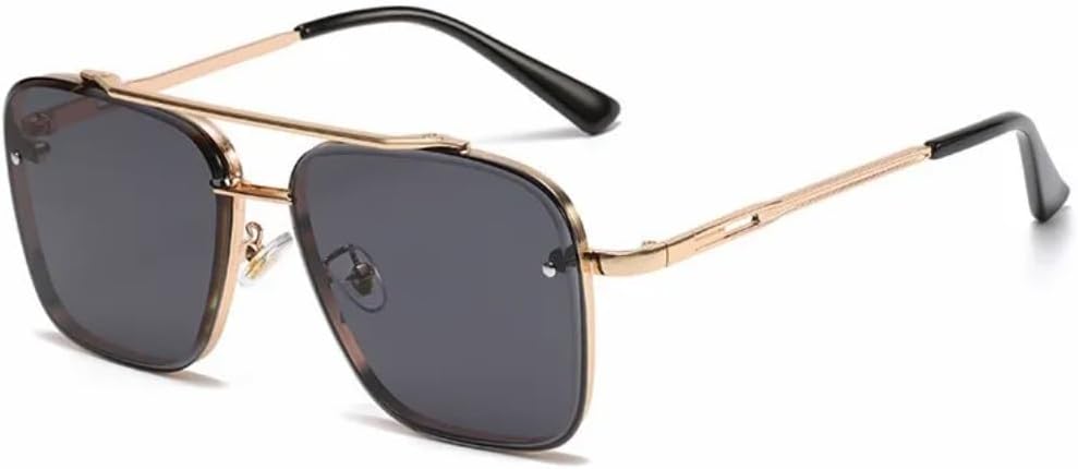 

Мужские солнцезащитные очки в металлической оправе, с полимерными линзами, для вождения, путешествий и активного отдыха, с защитой от УФ-излучения UV400 UUPTTPL, C7 Gold Black