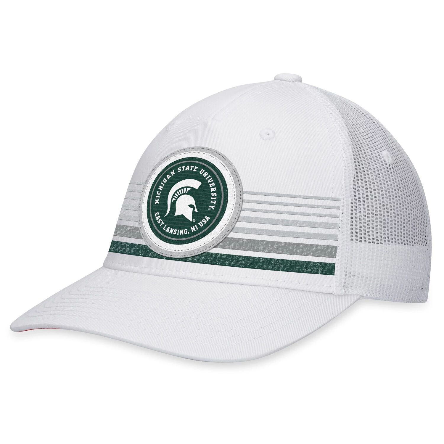 

Мужская кепка Top of the World белого цвета Michigan State Spartans Top Trace Trucker Snapback