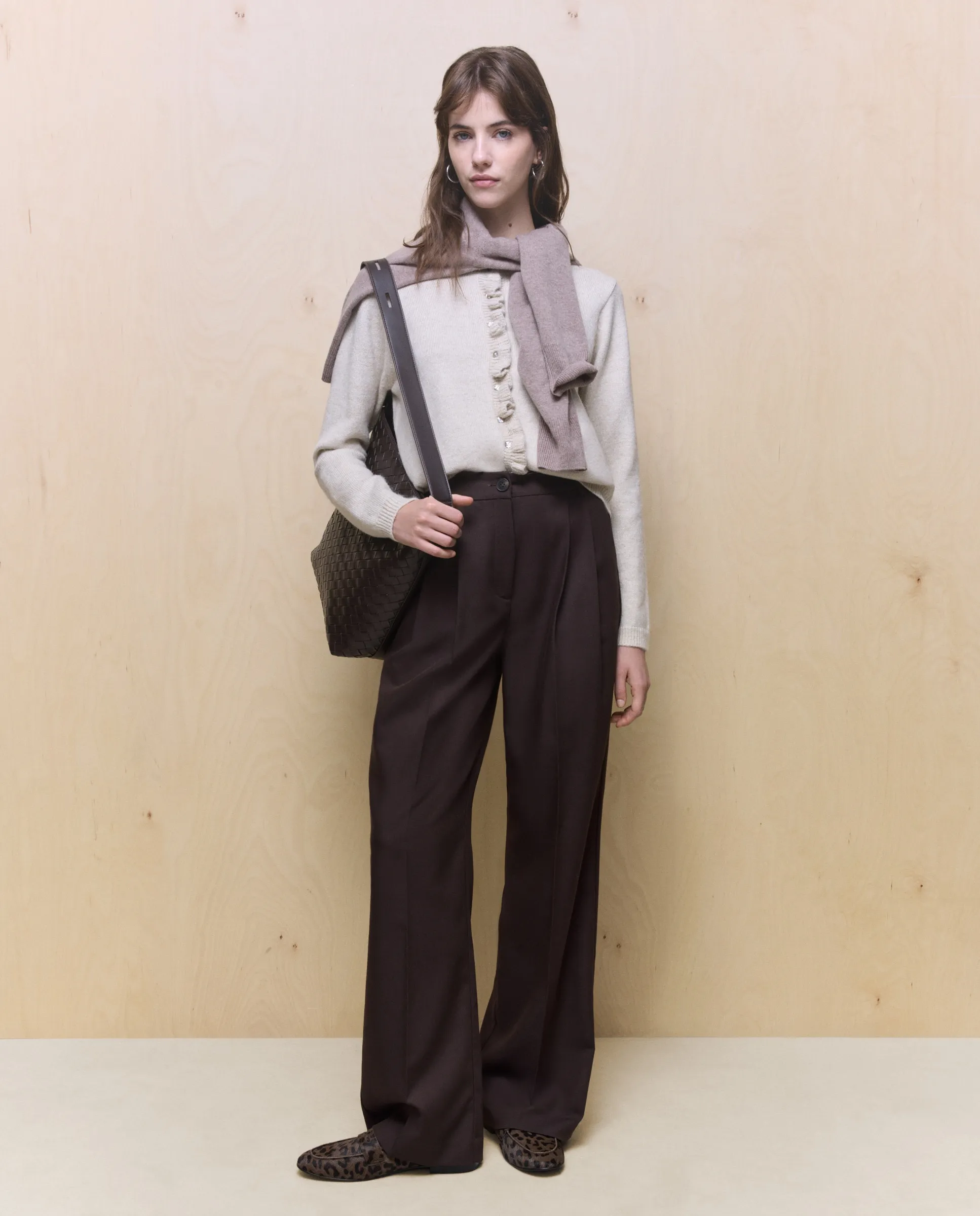 

Женский однотонный вязаный жакет Easy Wear, бежевый