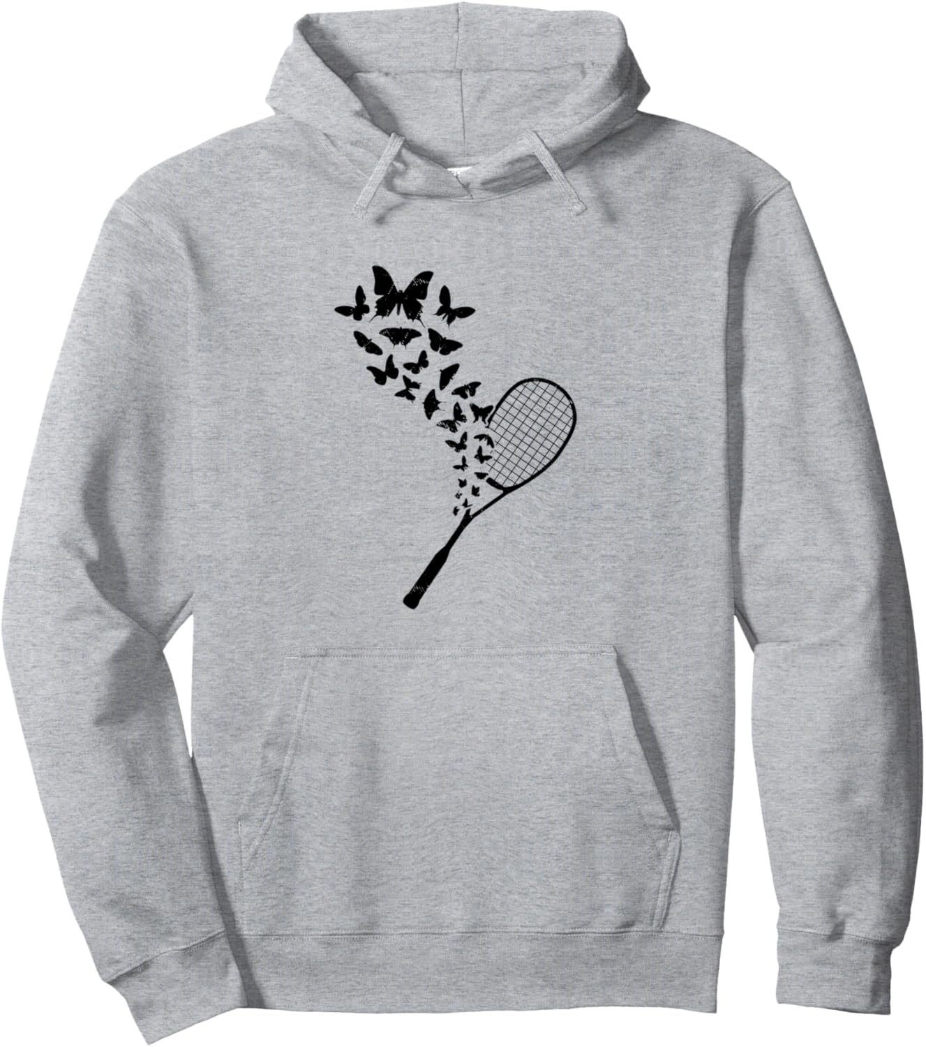 

Футболка с капюшоном для сквоша и игры в баттерфляй, серая, размер S Squash Designs