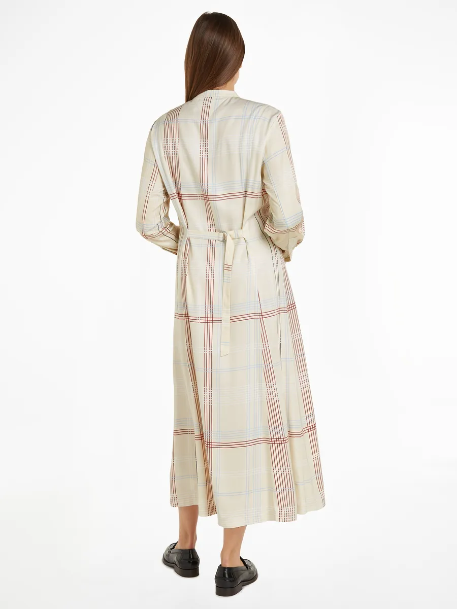 Платье-блузка Tommy Hilfiger "RWB CHECK FLUID MIDI DRESS " (Глобальная серия TH WOMEN), в клетку, цвет Global Stp Check/ S/ Lemon Ice — фото 3