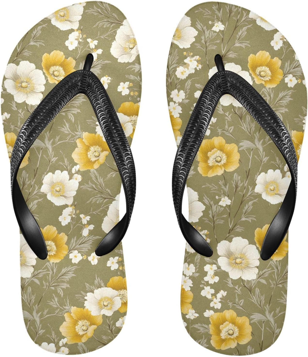 

Желто-белые цветы KFBE, оливковые шлепанцы для пляжа, летние повседневные сандалии для женщин и мужчин 20861610