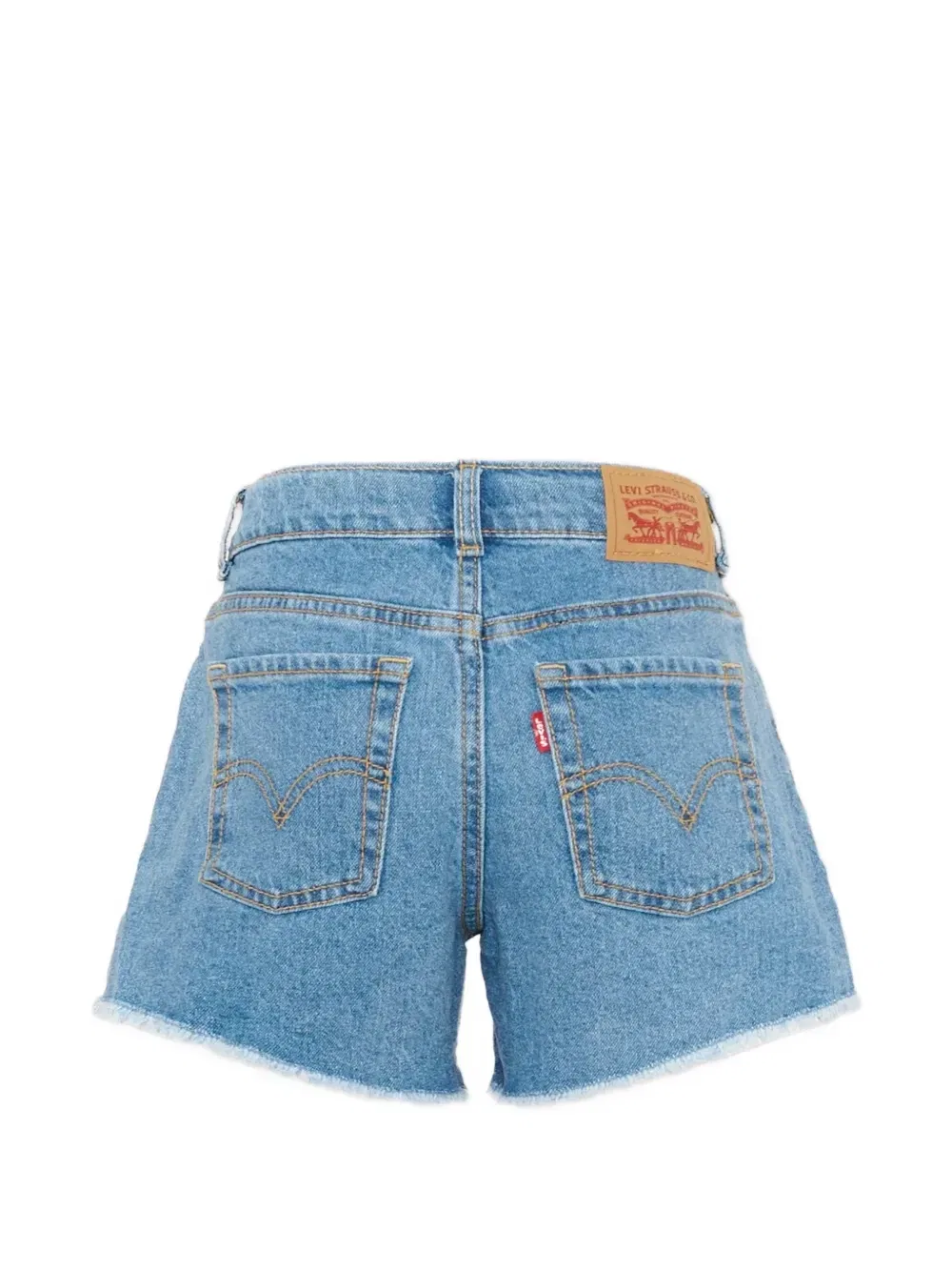 Джинсовые шорты с бахромой Levi's kids, синий — фото 2