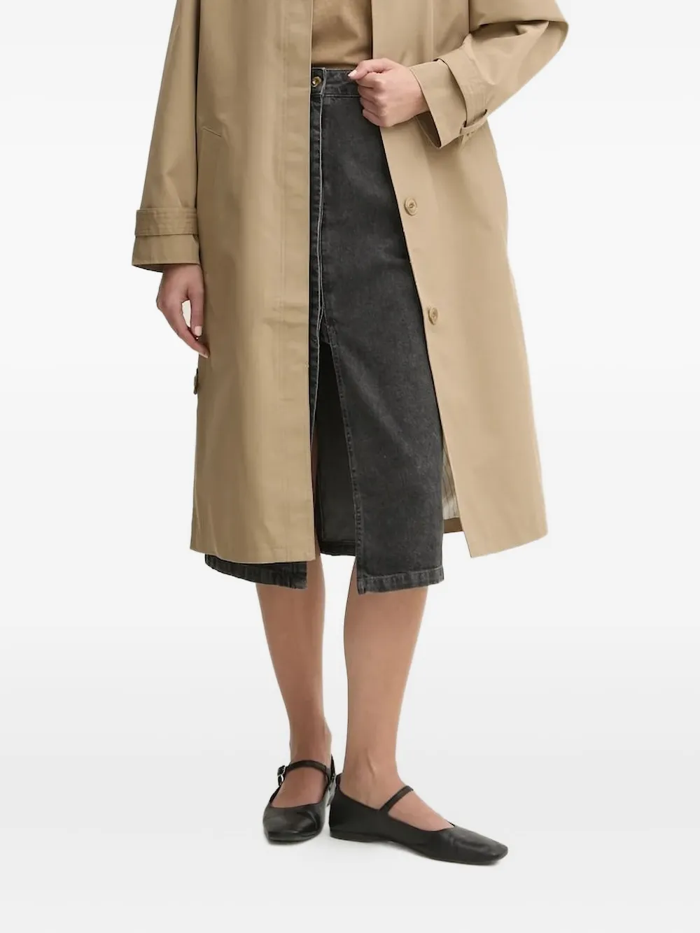 

Джинсовая юбка миди на пуговицах Sessùn, серый