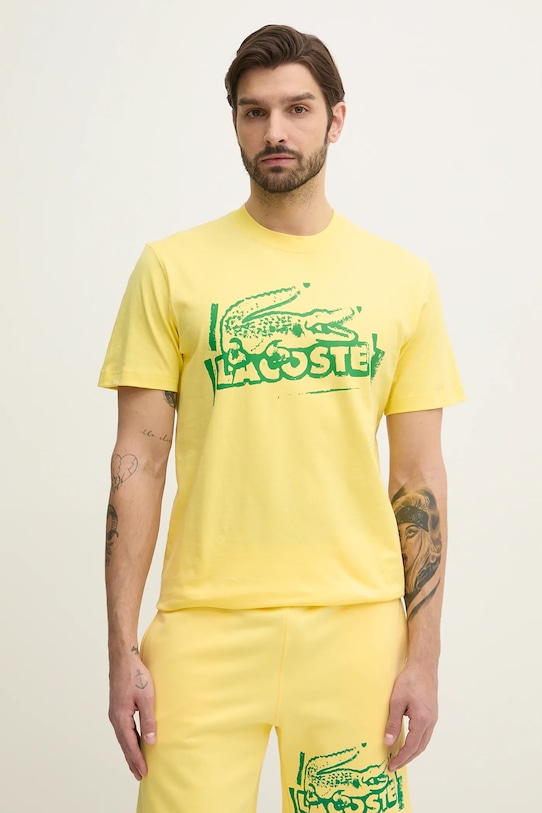 

Хлопковая футболка Lacoste, желтый