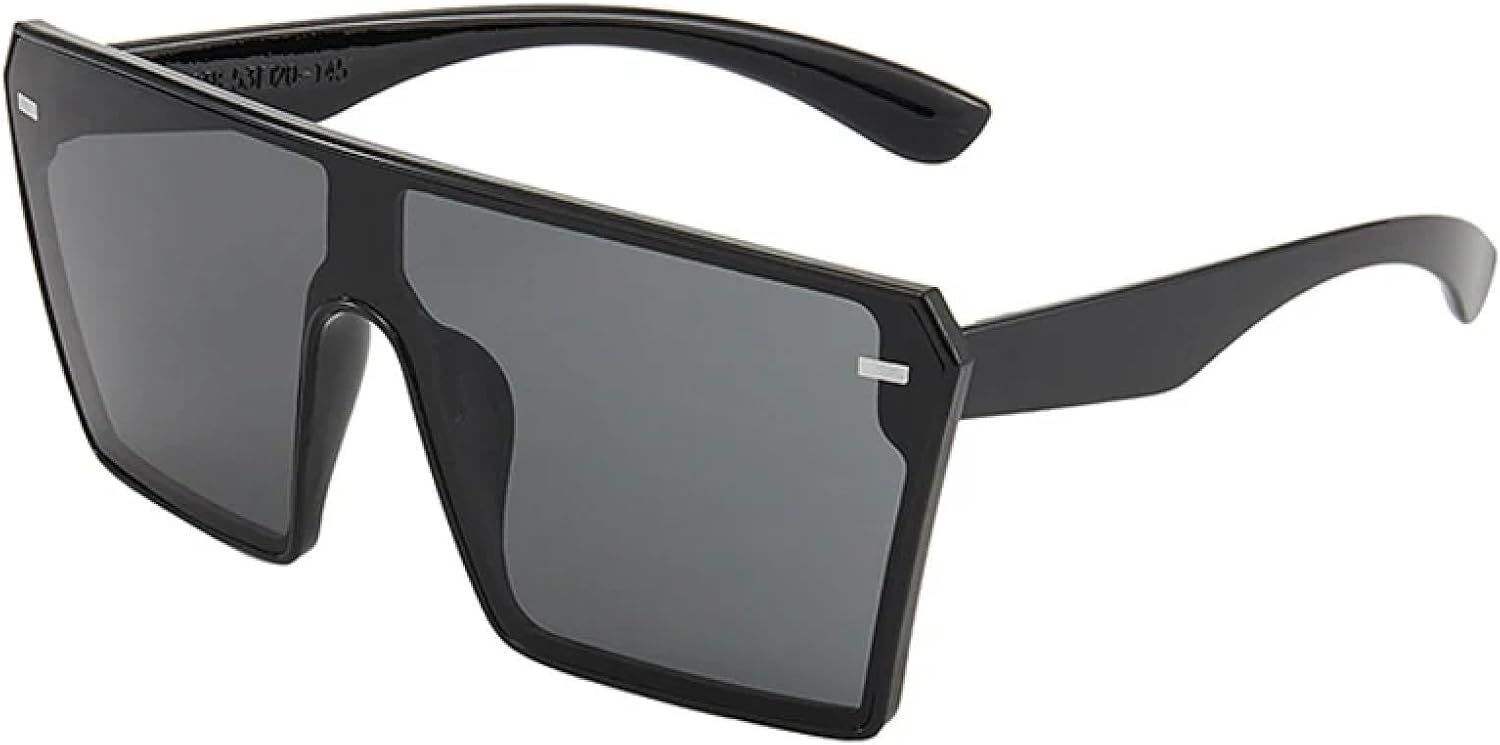 

Модные солнцезащитные очки в крупной оправе, цельные, с заклепками, для мужчин и женщин, стильные, роскошные, для путешествий и вождения, с защитой от УФ-излучения UV400 TKKTLLT, Black Gray