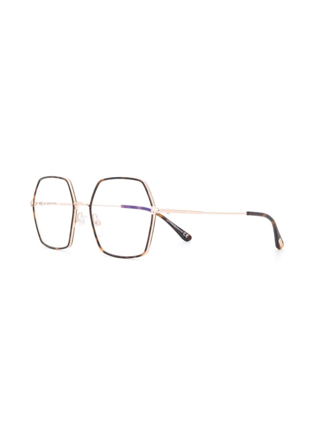 

TOM FORD Eyewear солнцезащитные очки в шестиугольной оправе, металлик