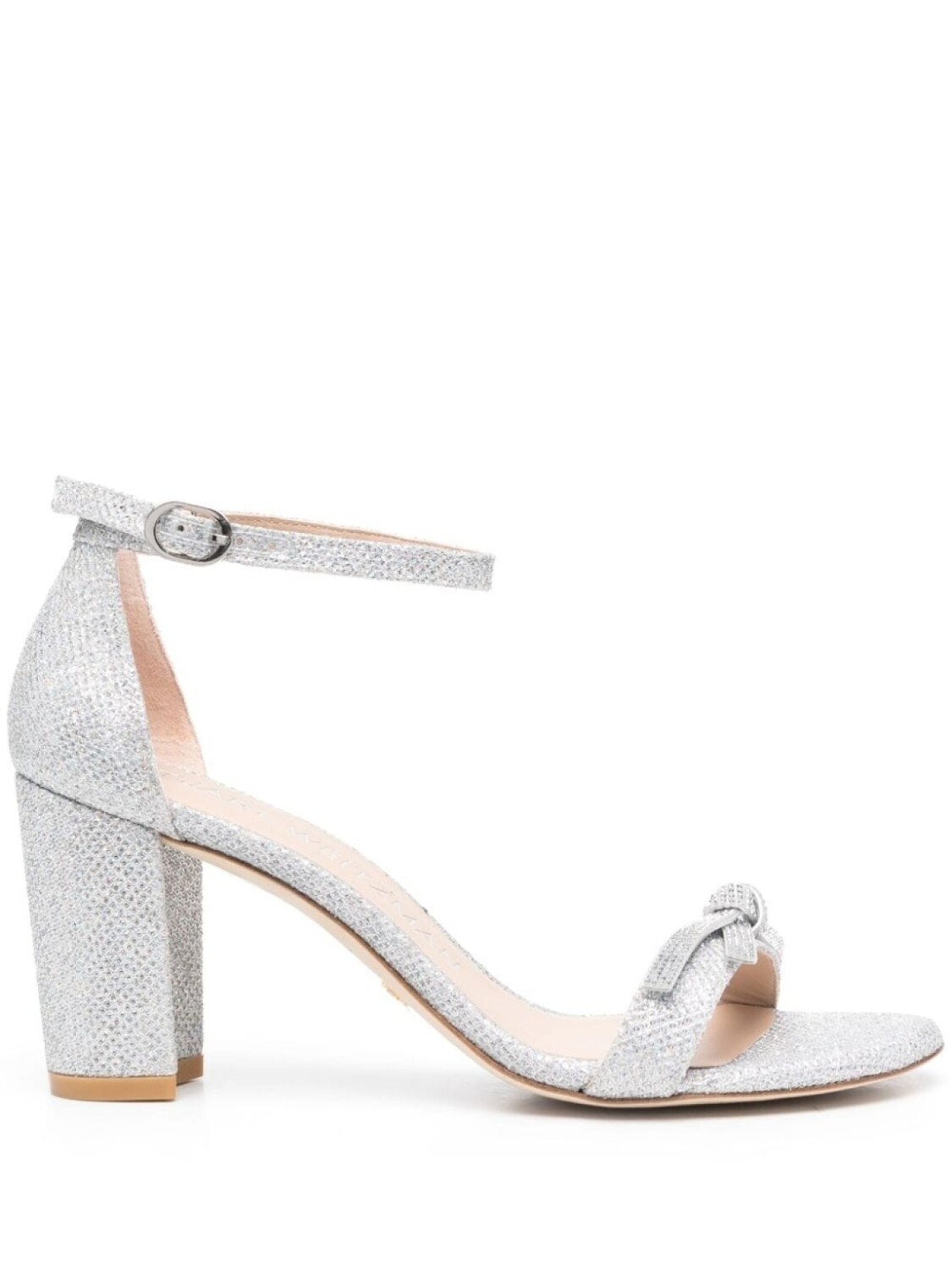 

Stuart Weitzman босоножки Nearlynude 80 с кристаллами, серебристый