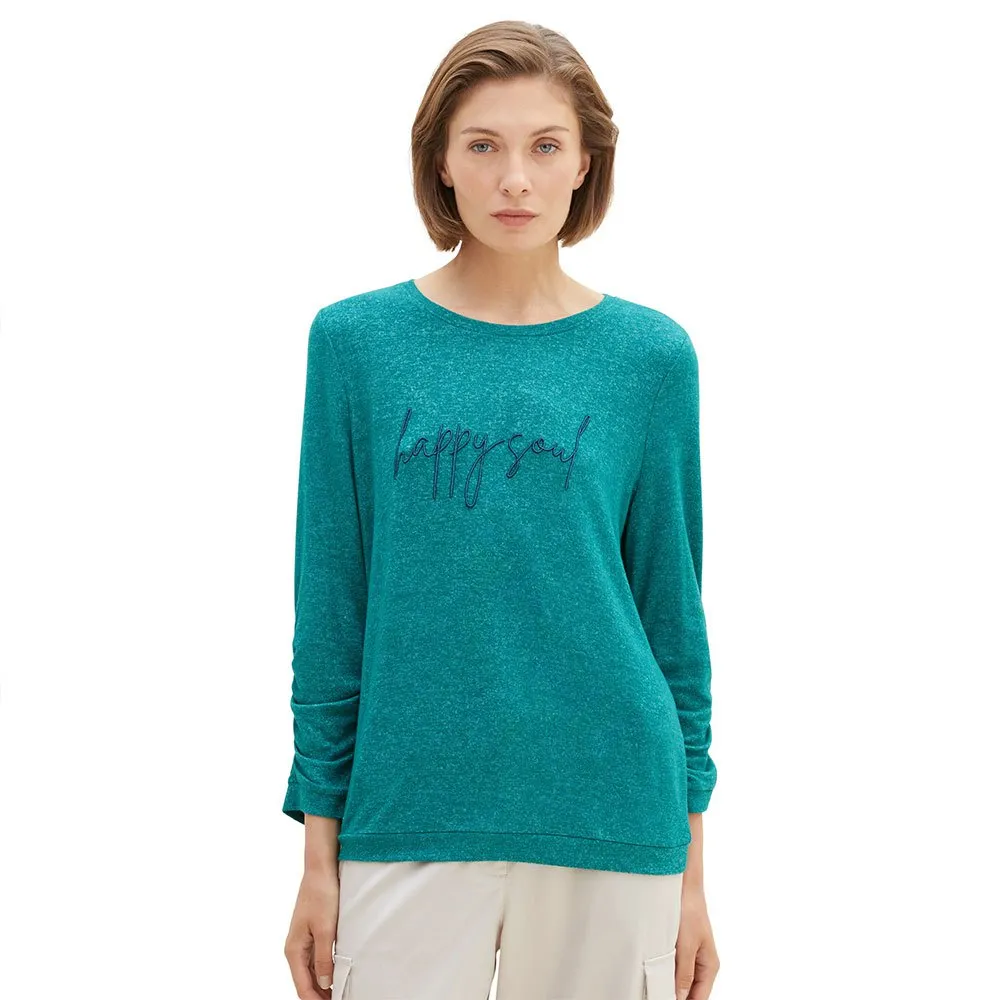 

Футболка Tom Tailor 1038170 Cosy Wording Long sleeve, зеленый