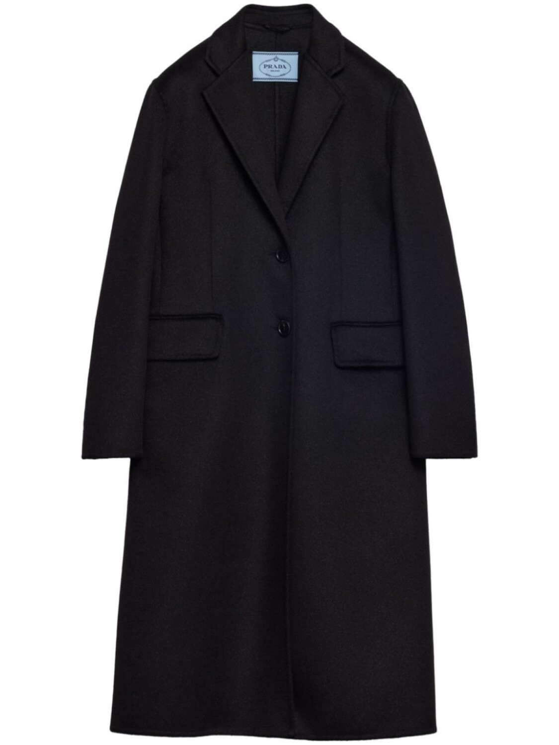 

Однобортное пальто Prada, черный