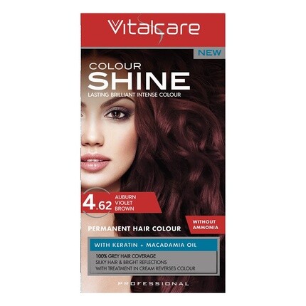 Крем Color Shine с кератином без аммиака 4.62 Каштан Красный Ирис, Vitalcare — фото 2